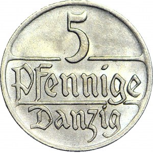 Wolne Miasto Gdańsk, 5 fenigów 1923, mennicze