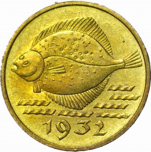 Free City of Danzig, 5 fenig 1932, Flounder, minted