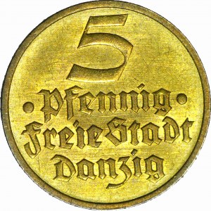 Freie Stadt Danzig, 5 fenig 1932, Flounder, frappé