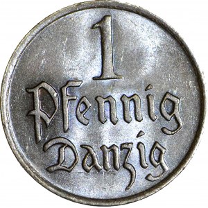 Free City of Gdansk, 1 fenig 1929, mint, rarest vintage
