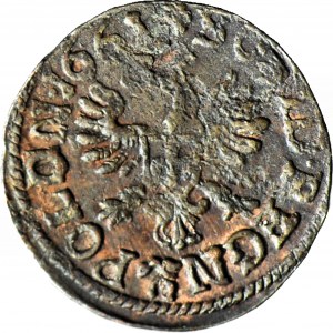 RR-, Jan Kazimierz, Szeląg koronny 1661, Ujazdów, POLNON/POLON, większa głowa,R3