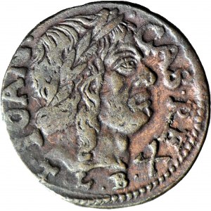 RR-, Jan Kazimierz, Szeląg koronny 1661, Ujazdów, POLNON/POLON, większa głowa,R3