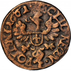 RR-, Jan Kazimierz, Szeląg koronny 1661, Ujazdów, błąd TTB zamiast TLB, R5
