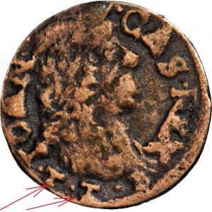 RR-, Jan Kazimierz, Szeląg koronny 1661, Ujazdów, błąd TTB zamiast TLB, R5