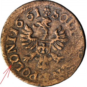 RR-, Jan Kazimierz, Szeląg koronny 1661, Ujazdów, POLIONI / POLONI