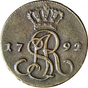R-, Stanisław A. Poniatowski, Grosz 1792/1 EB, z inicjałami EB rzadki