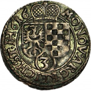 Silésie, Duché de Legnicko-Brzesko-Wołowskie, 3 krajcary 1616, Złoty Stok