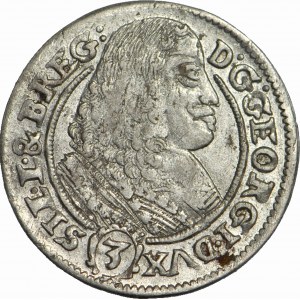 Silésie, Georges III de Brest, 3 krajcars 1661, BRZEG, DVX, BREG.