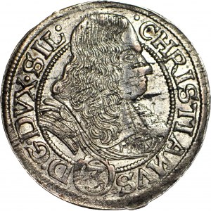 Silesia, Chrystian Volovsky, 3 krajcary 1668, BRZEG, WOLA, Different iconography!