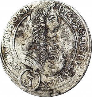 Silesia, Chrystian Ulryk, 3 krajcary 1696 LL, Olesnica