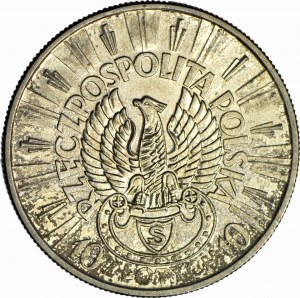 10 gold 1934, Pilsudski, STRZELECKI eagle, circa mint.
