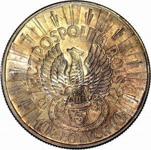 10 gold 1934, Pilsudski, STRZELECKI EAGLE, minted