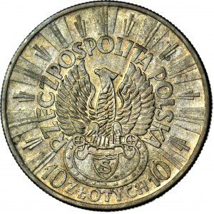 10 Zloty 1934, Pilsudski, SHOOTING EAGLE