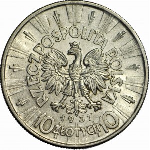 10 gold 1937, Pilsudski, rarer vintage, minted