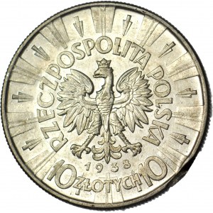 10 gold 1938, Pilsudski, rare, beautiful