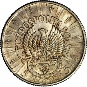 5 gold 1934, Pilsudski, shooting eagle, minted