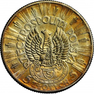5 gold 1934, Pilsudski, shooting eagle, nice