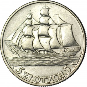 5 złotych 1936 Żaglowiec, piękny