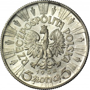 5 gold 1938, Pilsudski, minted