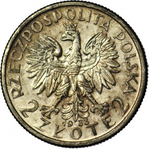 2 zlaté 1933, hlava, raženo