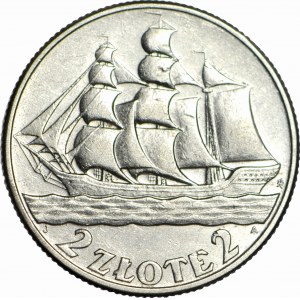 2 Gold 1936, Sailing ship, circular