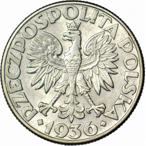 2 Gold 1936, Sailing ship, circular