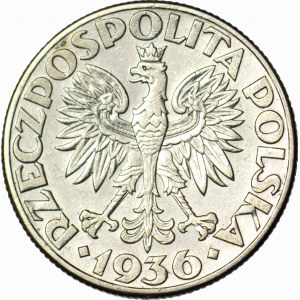 2 złote 1936, Żaglowiec, okołomenniczy