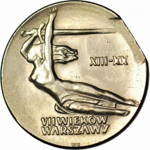RR-, 10 Gold 1965 7th Centuries of Warsaw - Nike, DESTRUKT, disc punching error