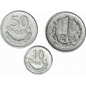Set of 3 pieces - 1zł 1969, 50gr 1957, 10gr 1962