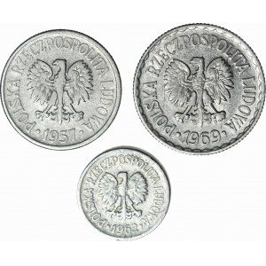 Set of 3 pieces - 1zł 1969, 50gr 1957, 10gr 1962