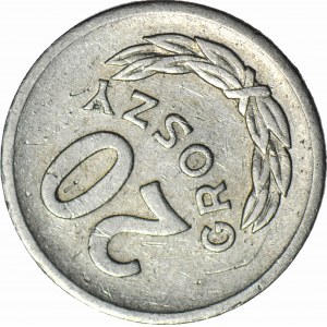 R-, 20 Pfennige 1969, Drehung 115 Grad links, selten