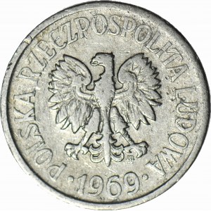 R-, 20 Pfennige 1969, Drehung 115 Grad links, selten