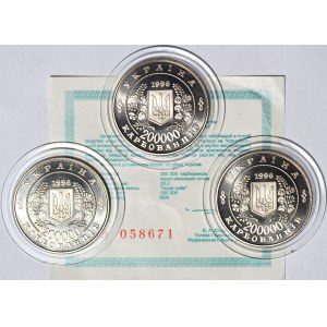 Ukraine, 200,000 carbovets 1996, 10th anniversary of Chernobyl disaster, set of 3.