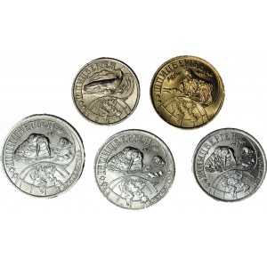 Spitzbergen, Arktikugol-Set 1998: 0,1 0,25 0,5 1 und 5 Rubel