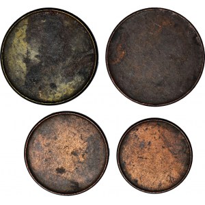 Nigeria, clean discs - blanks for 1, 10, 25 kobo 1991, set of 4 pcs.