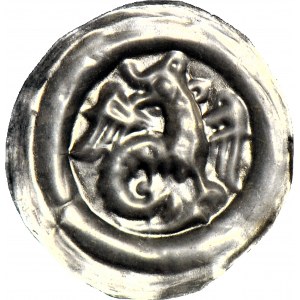 RRR-, Leszek the White 1194-1227, Cracow, Brakteat, Dragon
