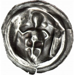 RR-, Ordine Teutonico, Brakteat 1247-1258, Torun, Cavaliere con scudo, raro