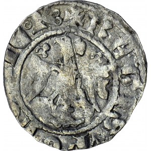 RR-, Kazimierz III Wielki, Kwartnik duży (Półgrosz) Kraków, S-MONETA (litera S zaczyna napis)