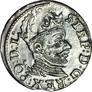 RR-, Stefan Batory, Trojak 1585, Ryga, CIVIT, hybryda, b. rzadki, R3