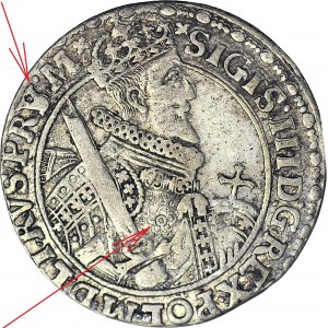 Zygmunt III Waza, Ort 1621, Bydgoszcz, kwiat róży, PRVM przebite z PRSM
