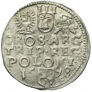 Zygmunt III Waza, Trojak 1598, Wschowa, pełna data, rzadki