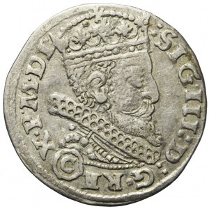 RR-, Sigismund III Vasa, Trojak 1606, Krakau, LITER C, große Seltenheit