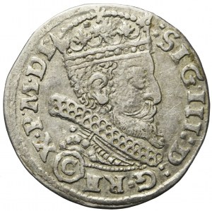 RR-, Zygmunt III Waza, Trojak 1606, Kraków, LITERA C, wielka rzadkość