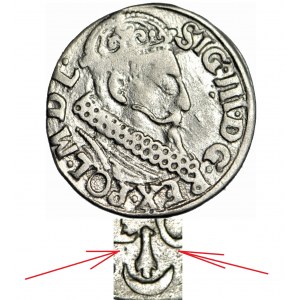 RRR-, Zygmunt III Waza, Trojak 1621, Kraków, bez gwiazdek w herbie Sas, R6
