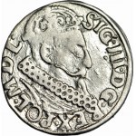 RRR-, Zygmunt III Waza, Trojak 1621, Kraków, bez gwiazdek w herbie Sas, R6