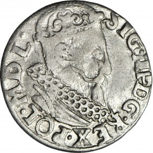 R-, Sigismund III. Vasa, Trojak 1621, Krakau, PONI durchbohrt auf POLONI, R3