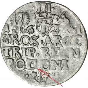 R-, Sigismund III. Vasa, Trojak 1621, Krakau, PONI durchbohrt auf POLONI, R3