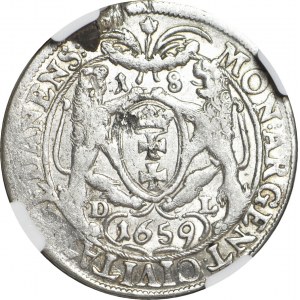 John Casimir, Ort 1659, Gdansk, beautiful, first time in NGC on Onebid