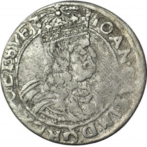 RR-, Jan II Kazimierz, Szóstak 1663, Lwów Ac-pT, bardzo rzadki