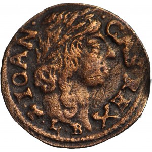 R-, Jan Kazimierz, Szeląg 1660, Ujazdów, 0 przebite na I, SOLO/ID